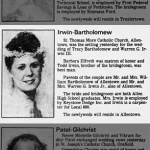 Marriage of Bartholomew / Irwin